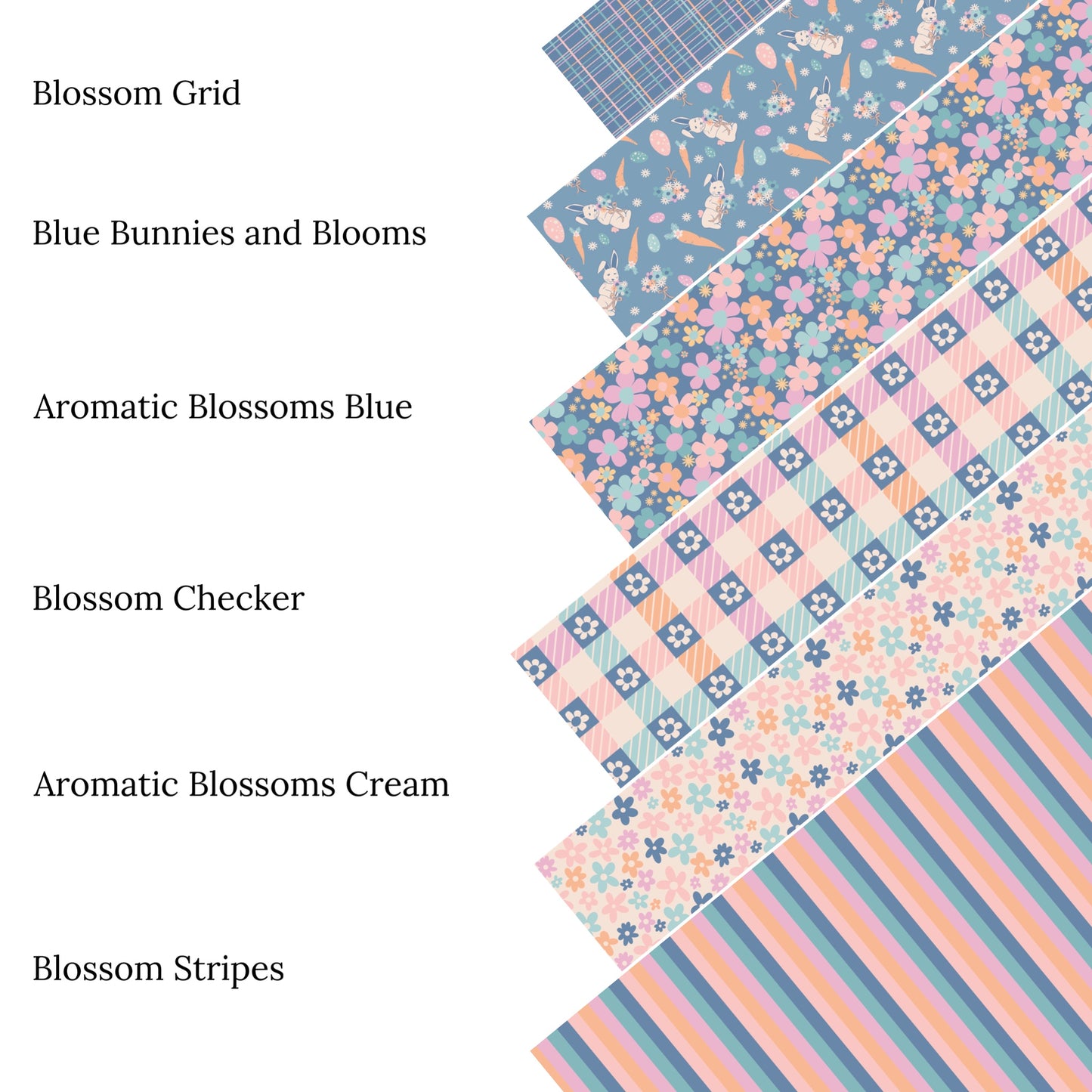 Aromatic Blossoms Blue Faux Leather Sheets
