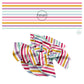 Pink, purple, yellow, and blue stripes hair bow strips