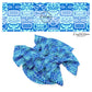 These summer tropical themed no sew bow strips can be easily tied and attached to a clip for a finished hair bow. These summer patterned bow strips are great for personal use or to sell. These bow strips feature multi colored blue tiki tiki pattern.