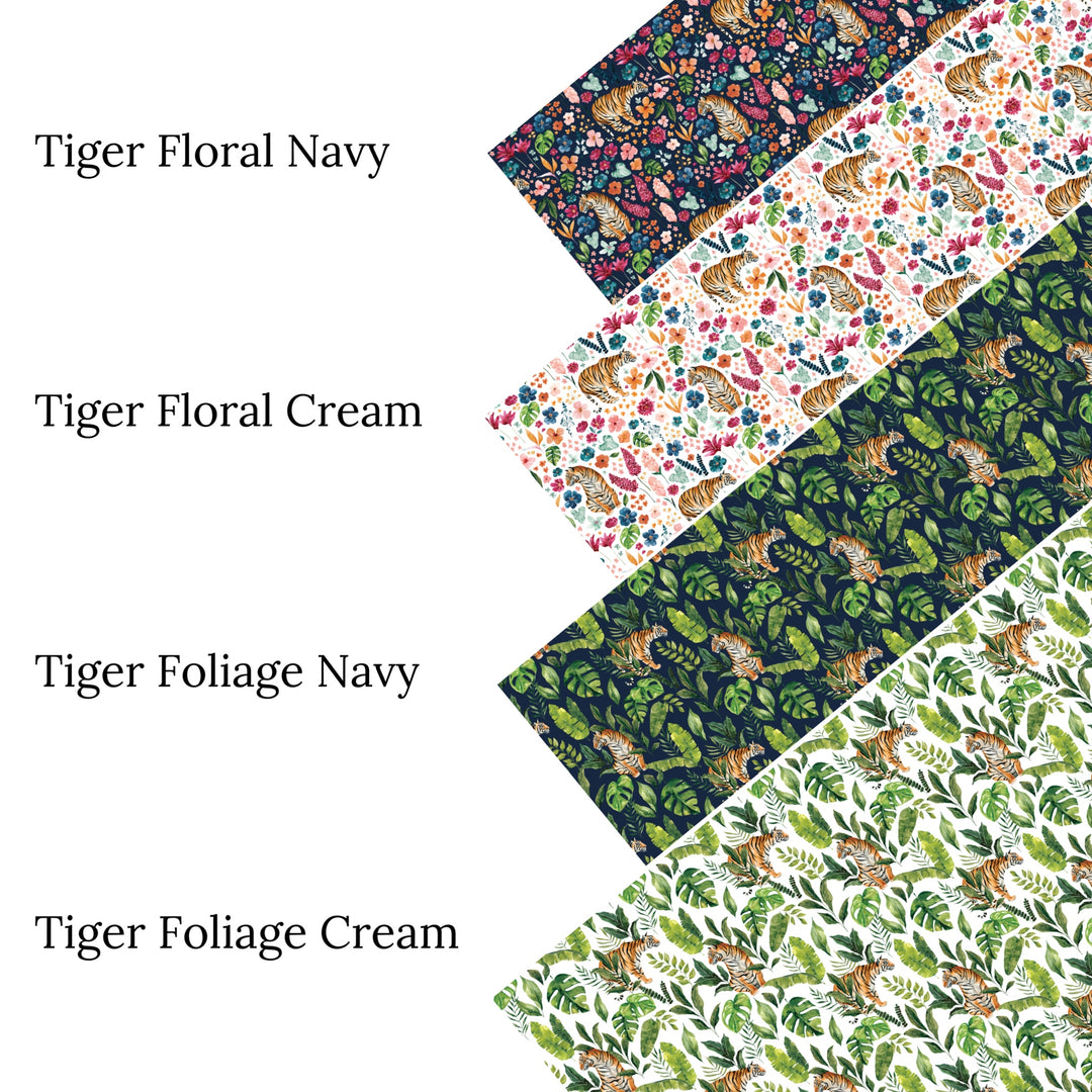 These jungle pattern faux leather sheets contain the following design elements: tropical jungle tigers. Our CPSIA compliant faux leather sheets or rolls can be used for all types of crafting projects.