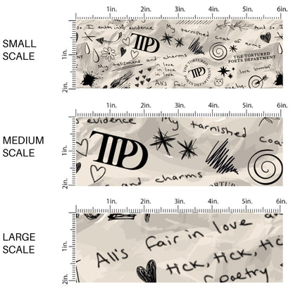 This scale chart of small scale, medium scale, and large scale of this Taylor inspired fabric by the yard features eras tour concert inspired pattern. This fun themed fabric can be used for all your sewing and crafting needs!