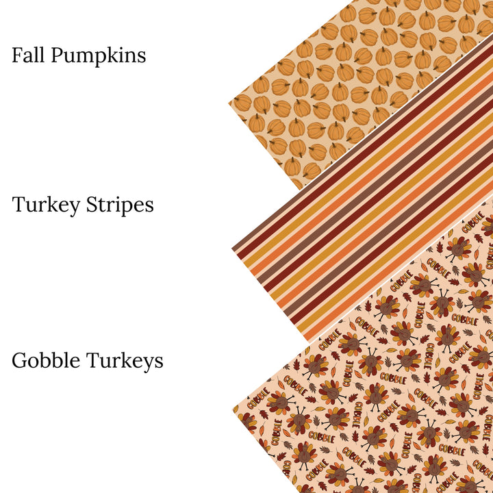 Gobble Turkeys Faux Leather Sheets