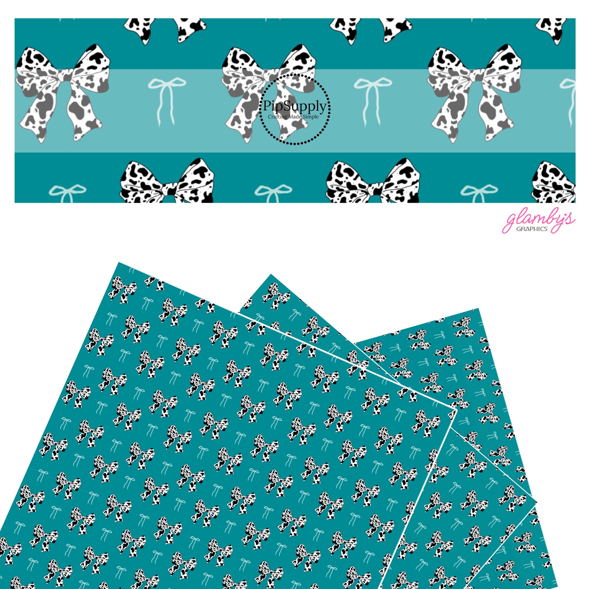 cow-pattern-bows-faux-leather-sheet-turquoise-cow-coquette-faux