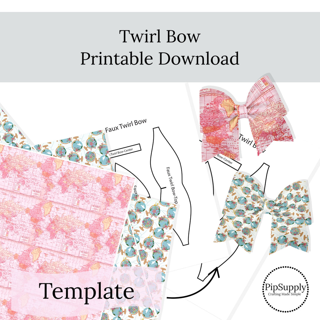 Twirl Bow Printable Download Template