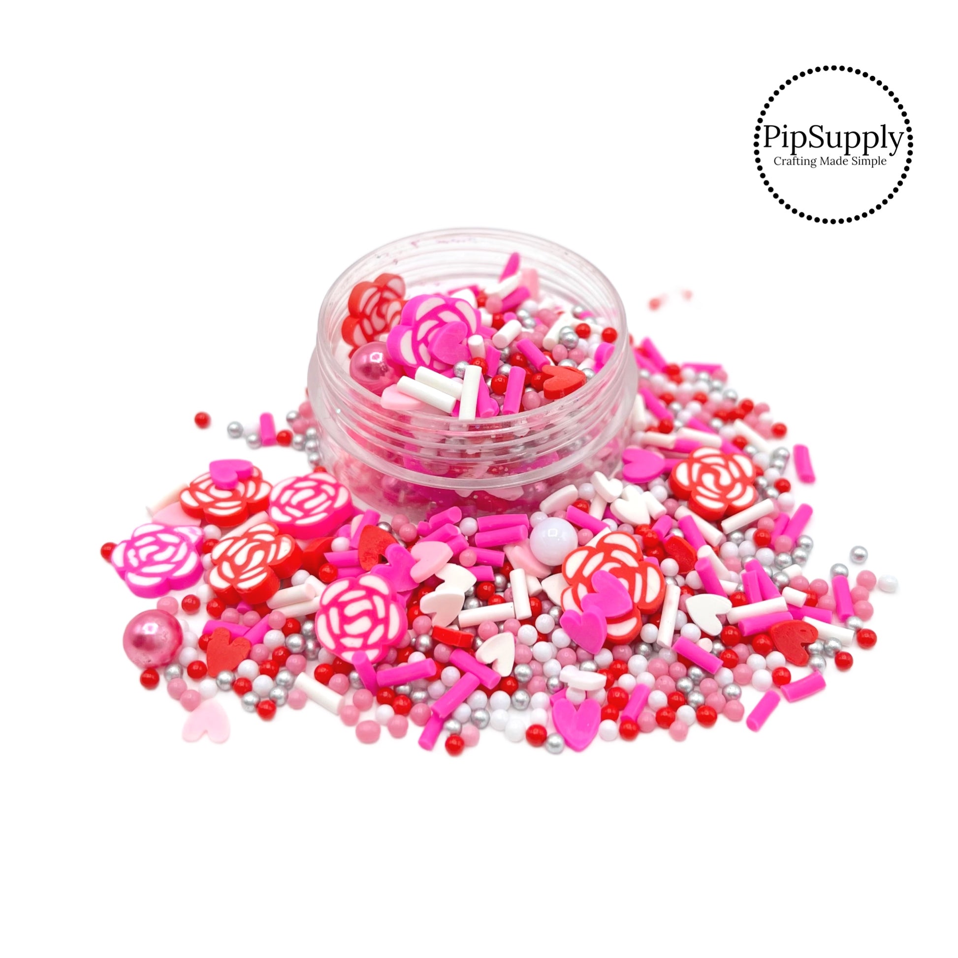 Valentine Beads and Roses Clay Slice Mix - 1 OUNCE