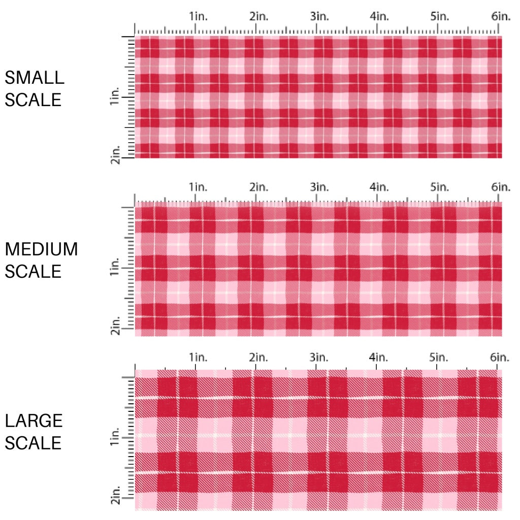 This holiday fabric by the yard features Valentine red and pink plaid pattern. This festive pattern fabric can be used for all your sewing and crafting needs!