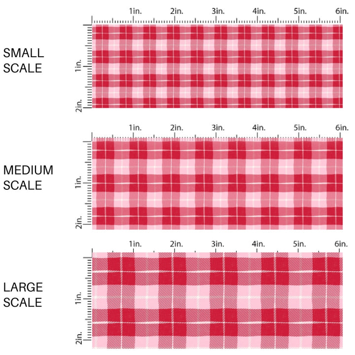 This holiday fabric by the yard features Valentine red and pink plaid pattern. This festive pattern fabric can be used for all your sewing and crafting needs!