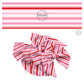 Pink, red, and white stripes hair bow strips