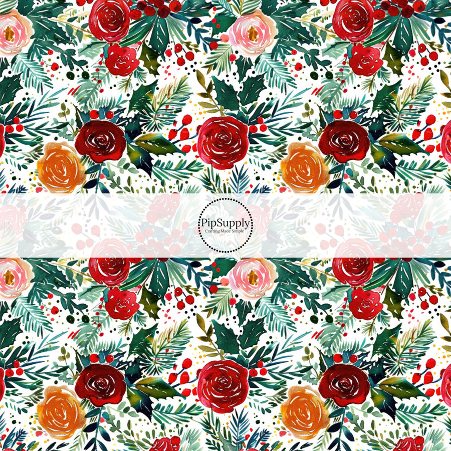 multi christmas peonies and foliage