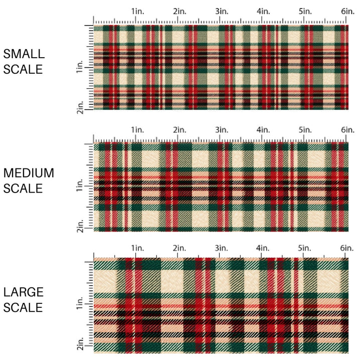 Vintage Christmas Tartan Fabric By The Yard