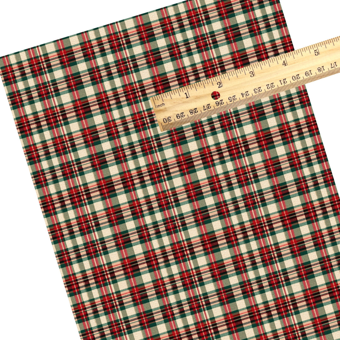 Vintage Christmas Tartan Faux Leather Sheets