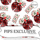 Red christmas truck with christmas trees and plaid bubble faux leather hair bows