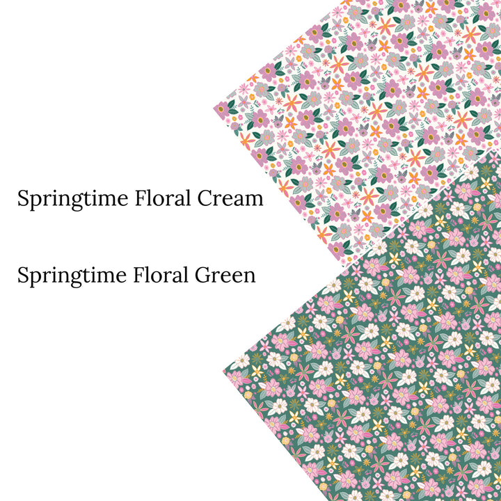 Springtime Floral Cream Faux Leather Sheets