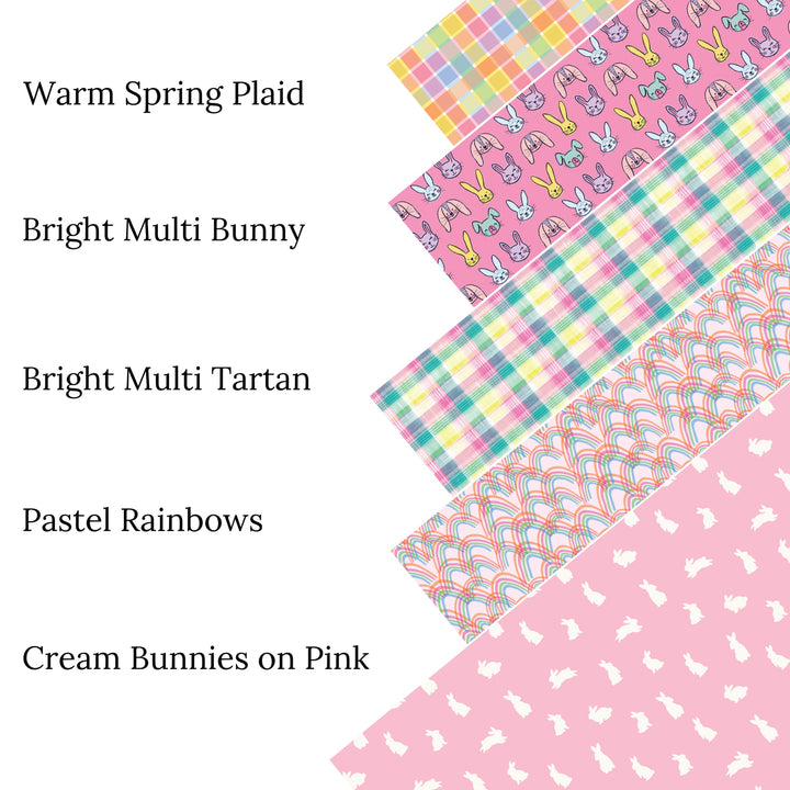 Bright Multi Bunny Faux Leather Sheets