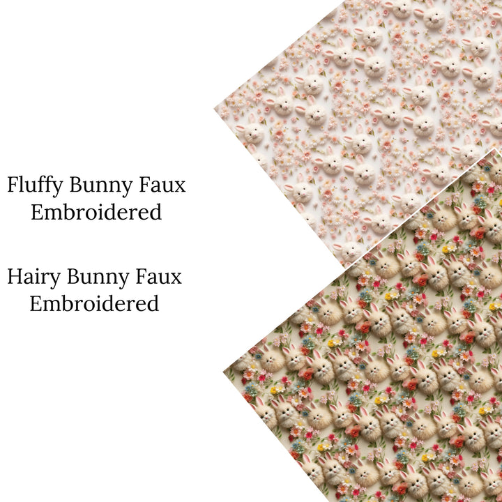 Hairy Bunny Faux Embroidered Faux Leather Sheets