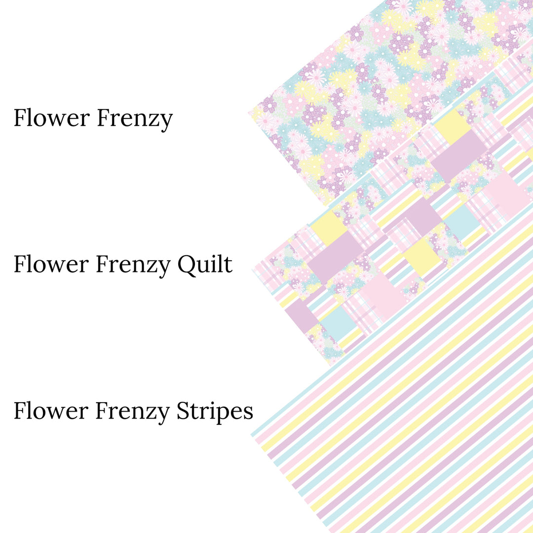 Flower Frenzy Stripes Faux Leather Sheets