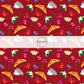 This magical adventure inspired fabric by the yard features the following design: princess crowns, dragons, and flowers on red. This fun themed fabric can be used for all your sewing and crafting needs!