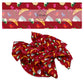 These magical adventure inspired themed no sew bow strips can be easily tied and attached to a clip for a finished hair bow. These fun themed patterned bow strips are great for personal use or to sell. These bow strips feature the following design: princess crowns, dragons, and flowers on red.