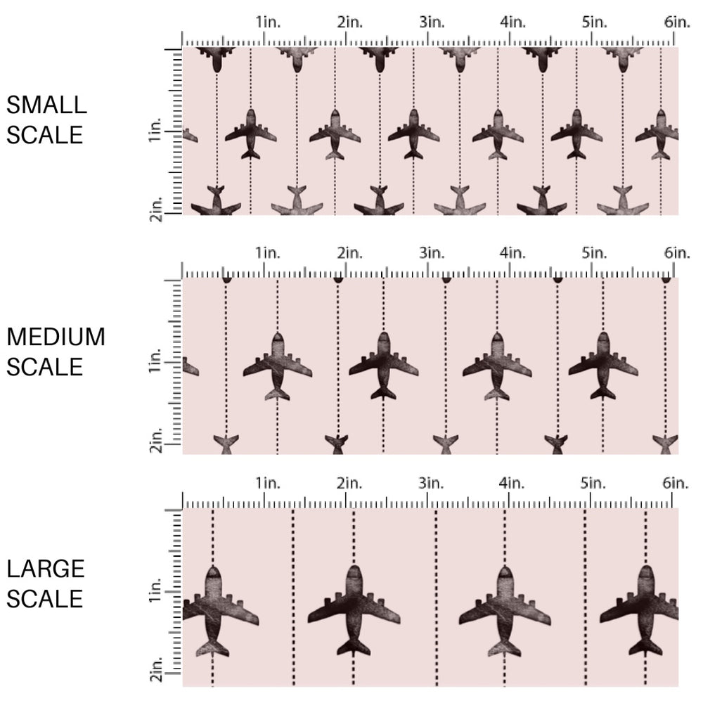 These travel themed fabric by the yard features airplanes on grey pattern. This fun pattern fabric can be used for all your sewing and crafting needs!