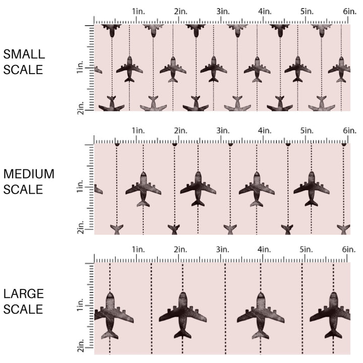 These travel themed fabric by the yard features airplanes on grey pattern. This fun pattern fabric can be used for all your sewing and crafting needs!