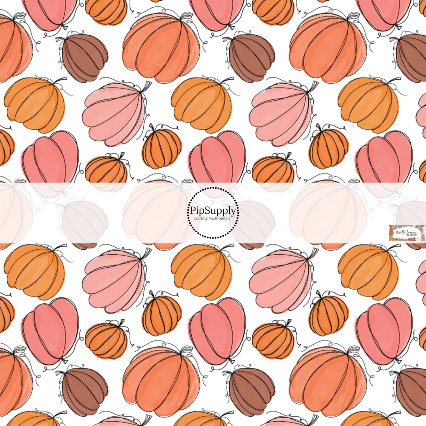 These fall themed pattern fabric by the yard features the following design elements: multi color pumpkins on white. This fun themed fabric can be used for all your sewing and crafting needs!