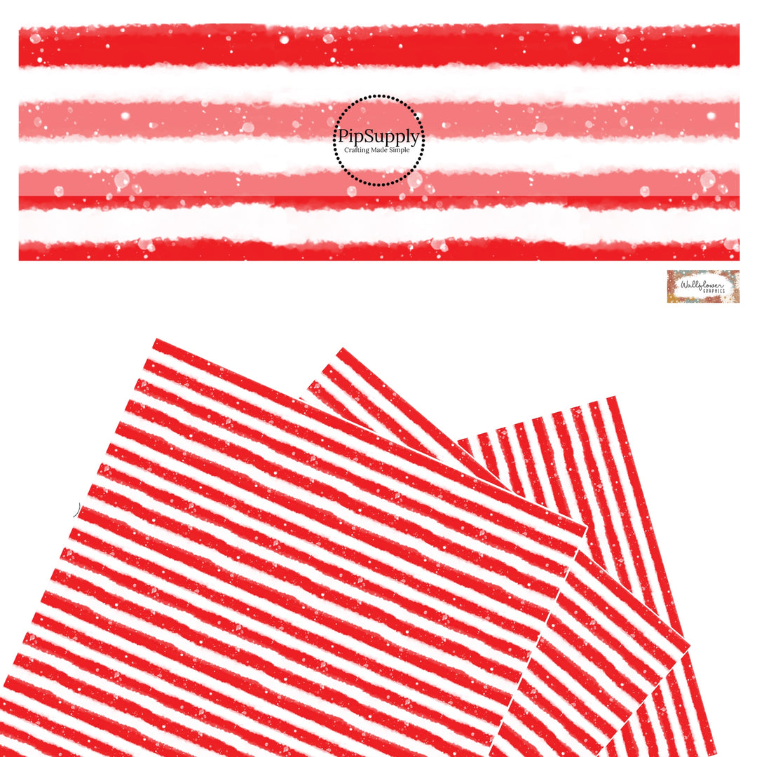 These 4th of July faux leather sheets contain the following design elements: patriotic white and red stripes. This pattern has a watercolor appearance. Our CPSIA compliant faux leather sheets or rolls can be used for all types of crafting projects.