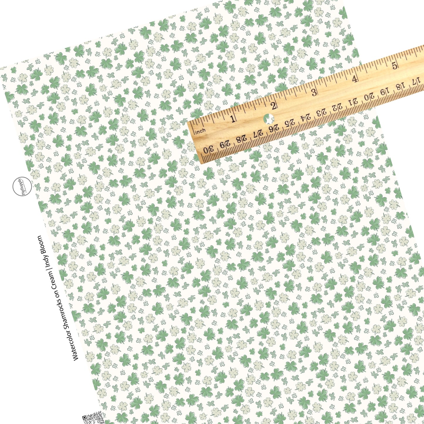 These St. Patrick's pattern themed faux leather sheets contain the following design elements: green and light green shamrocks on cream. Our CPSIA compliant faux leather sheets or rolls can be used for all types of crafting projects.