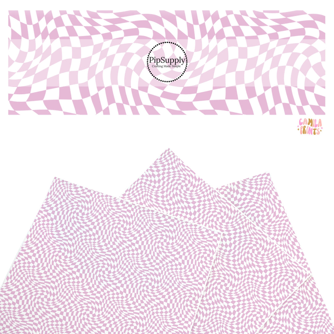 These holiday faux leather sheets contain the following design elements: purple and cream checkers. Our CPSIA compliant faux leather sheets or rolls can be used for all types of crafting projects.