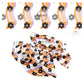 Purple and orange waves with black daisies on white hair bow strips
