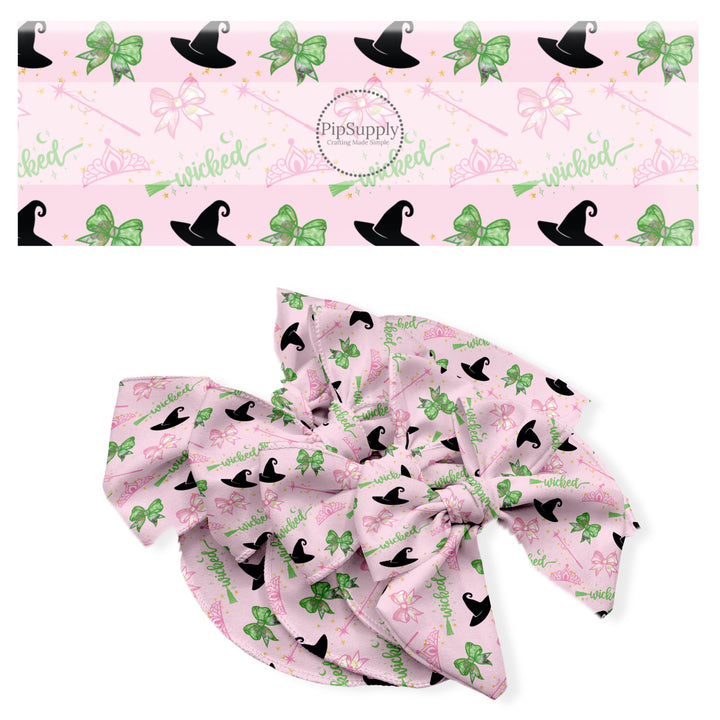 These fun themed no sew bow strips can be easily tied and attached to a clip for a finished hair bow. These fun bow strips are great for personal use or to sell. These bow strips feature the following design elements: witch hats, witch brooms, crowns and bows.