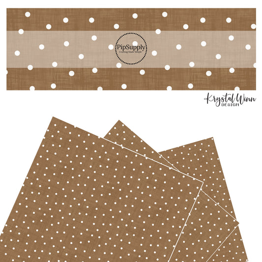 Distressed brown with white dots faux leather sheets