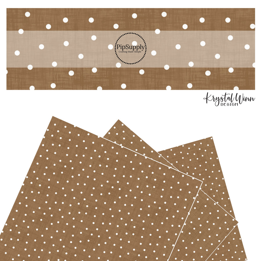 Distressed brown with white dots faux leather sheets