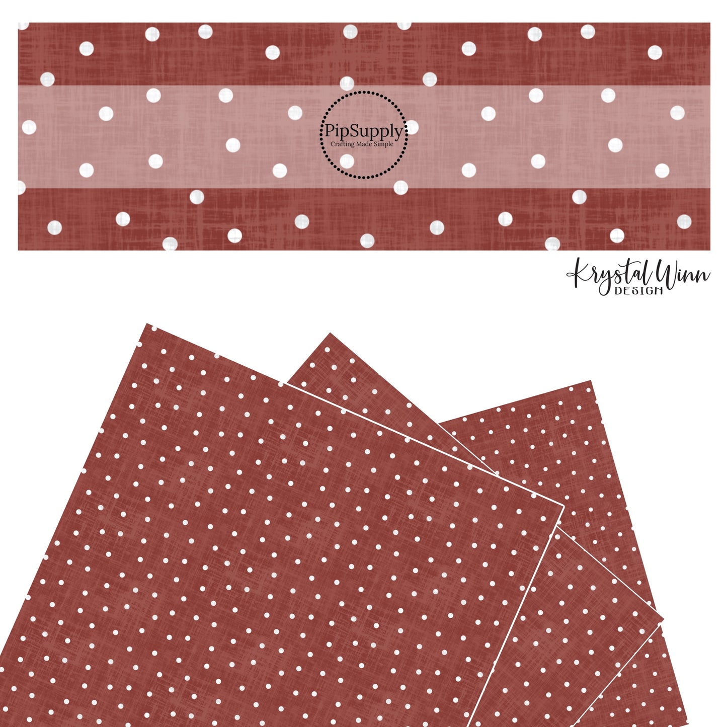 Distressed red with white dots faux leather sheets