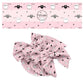 Ghost, bats, stars, and boo on light pink hair bow strips