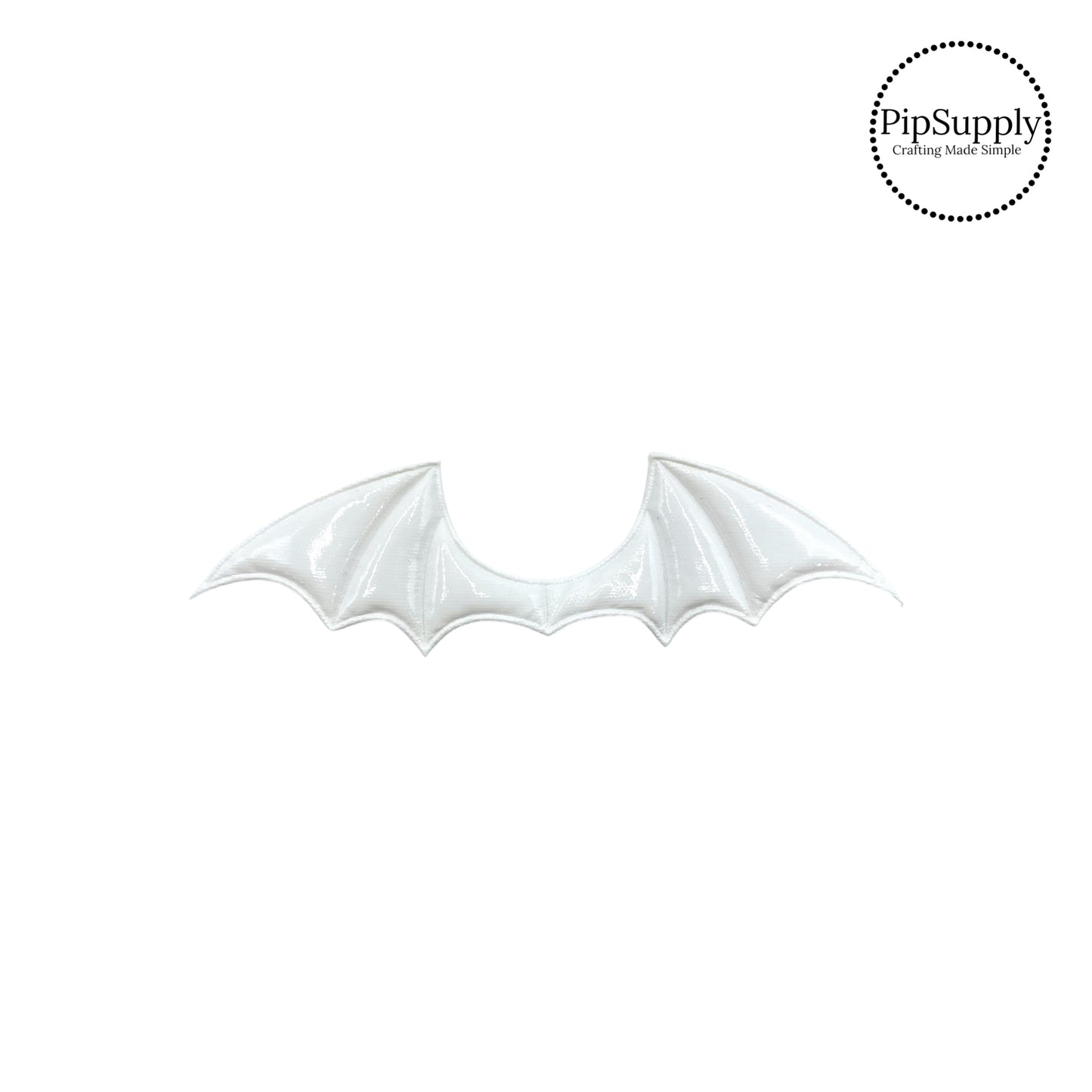 White Glossy Bat Wing Embellishment - Connected
