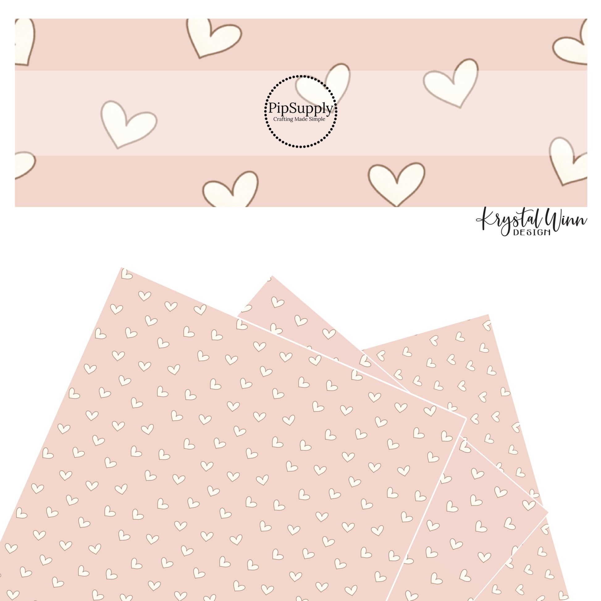 Hearts on pink faux leather sheets