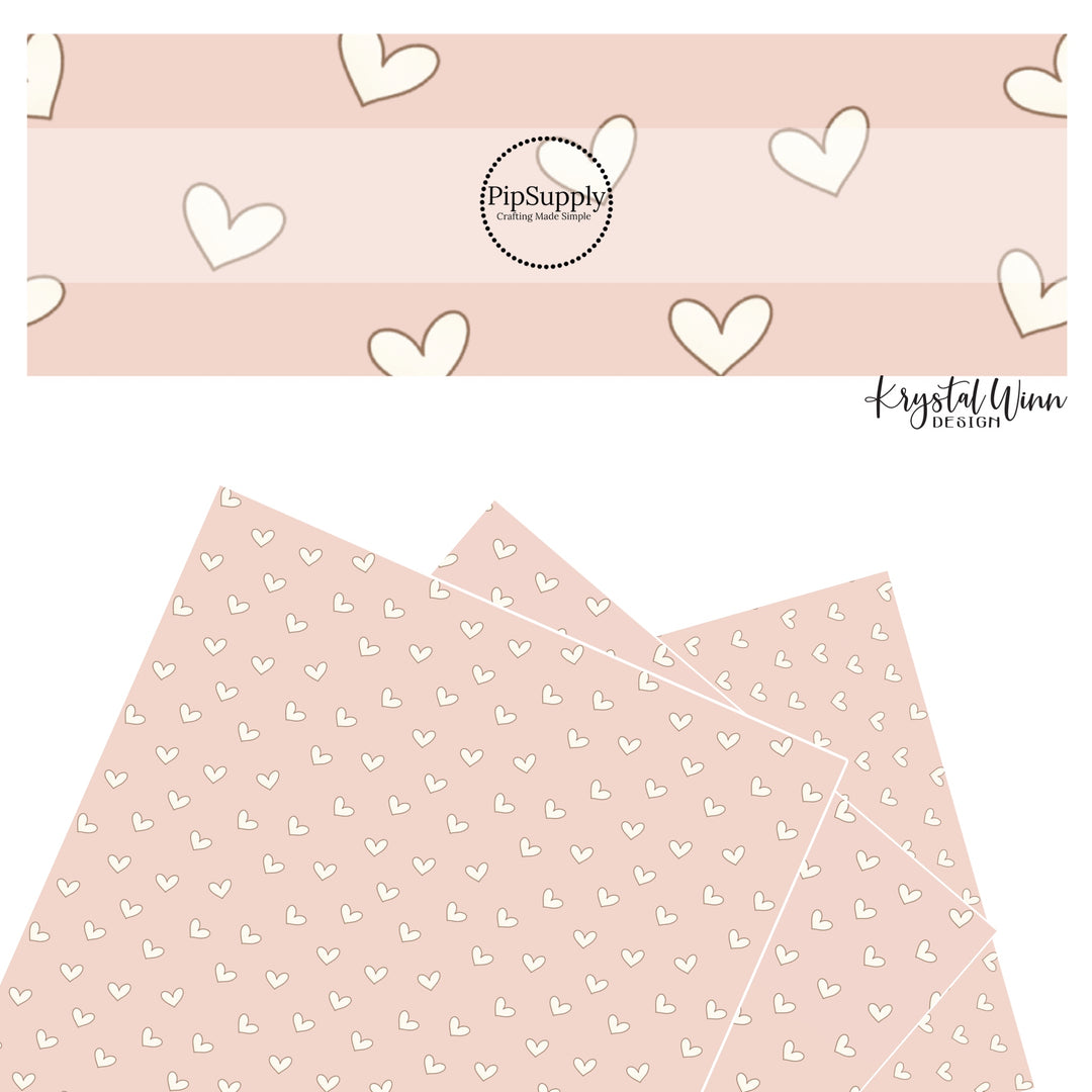 Hearts on pink faux leather sheets