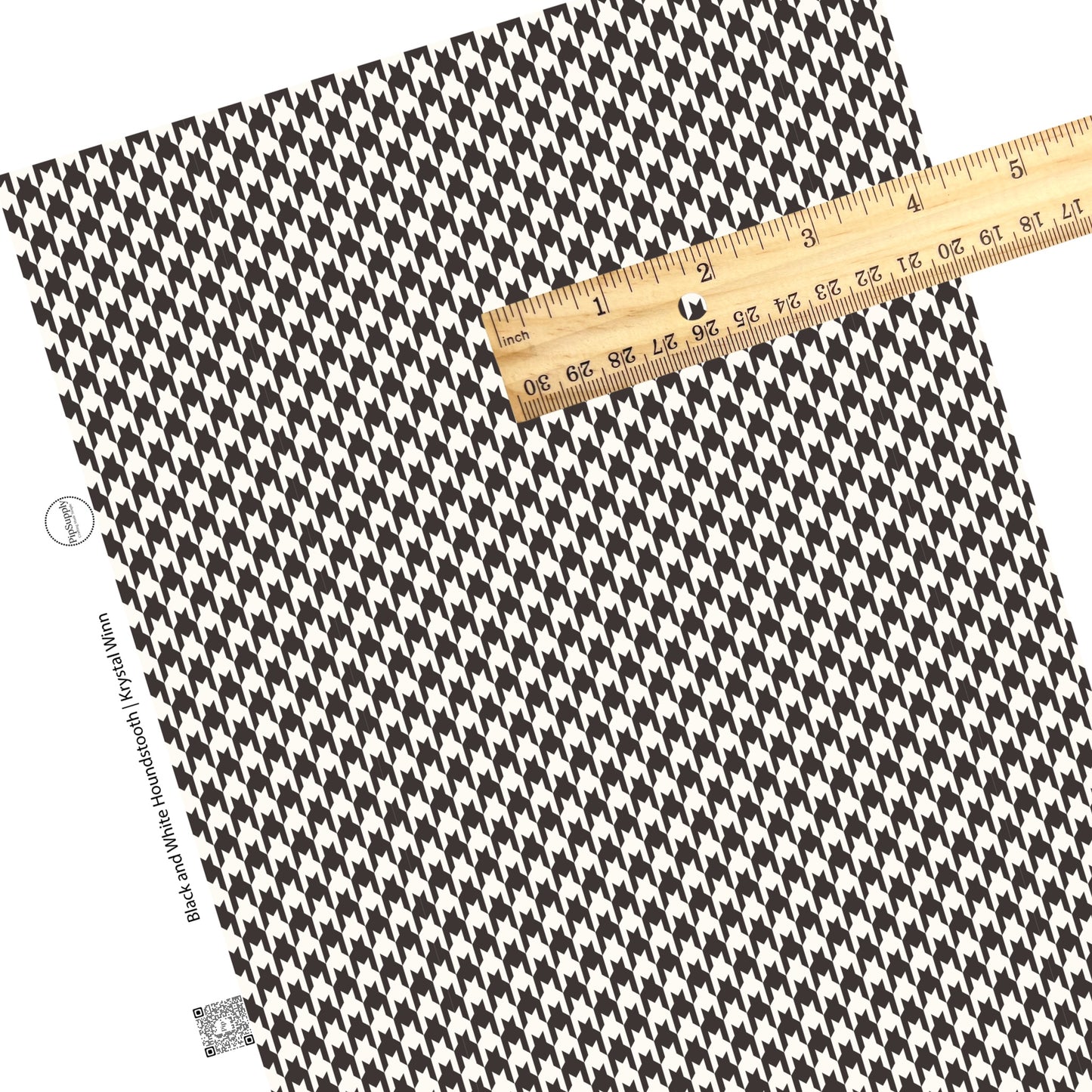 Black houndstooth on white faux leather sheets
