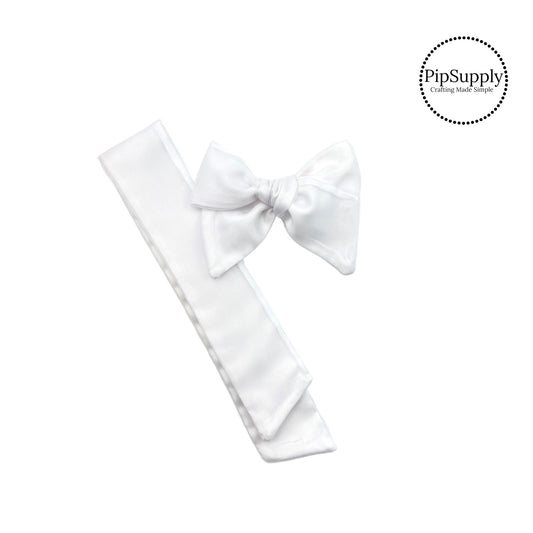 Solid white organza shaker hair bow