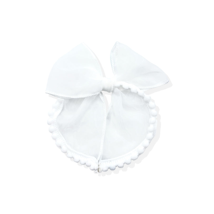 These summer hair bow strips are ready to package and resell to your customers no sewing or measuring necessary! Just fill with any sequins and clays, tie and add them to any clip or hair tie. These pre-tied bows feature a cute pom pom trim.