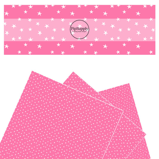 White stars on pink faux leather sheets