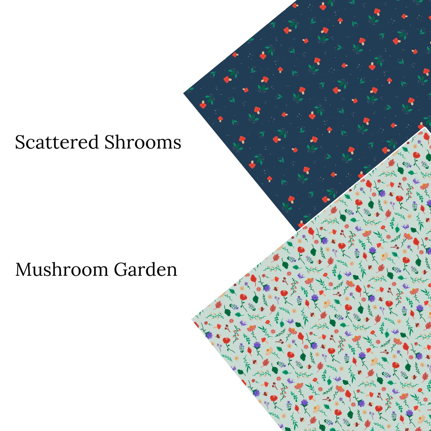 Scattered Shrooms Faux Leather Sheets