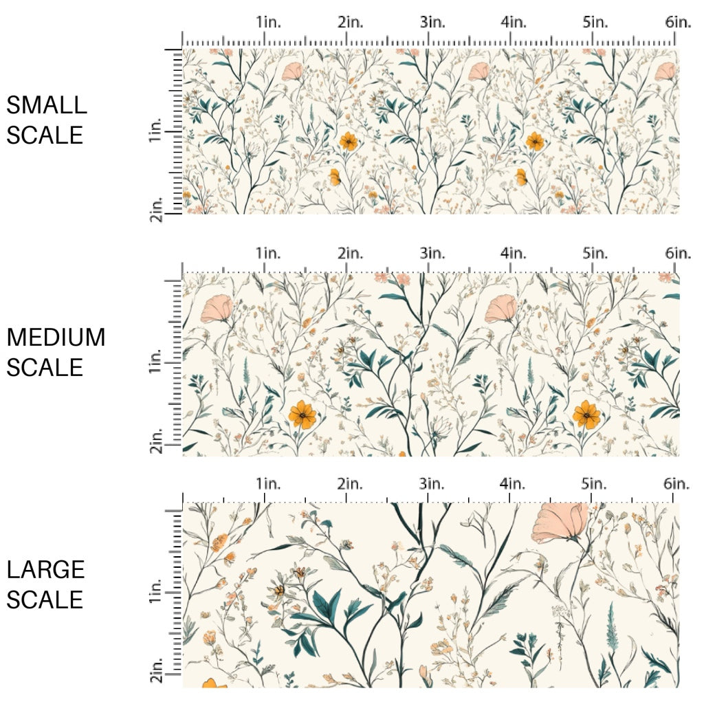 This Easter themed fabric by the yard features Easter wildflowers. This fun pattern fabric can be used for all your sewing and crafting needs!