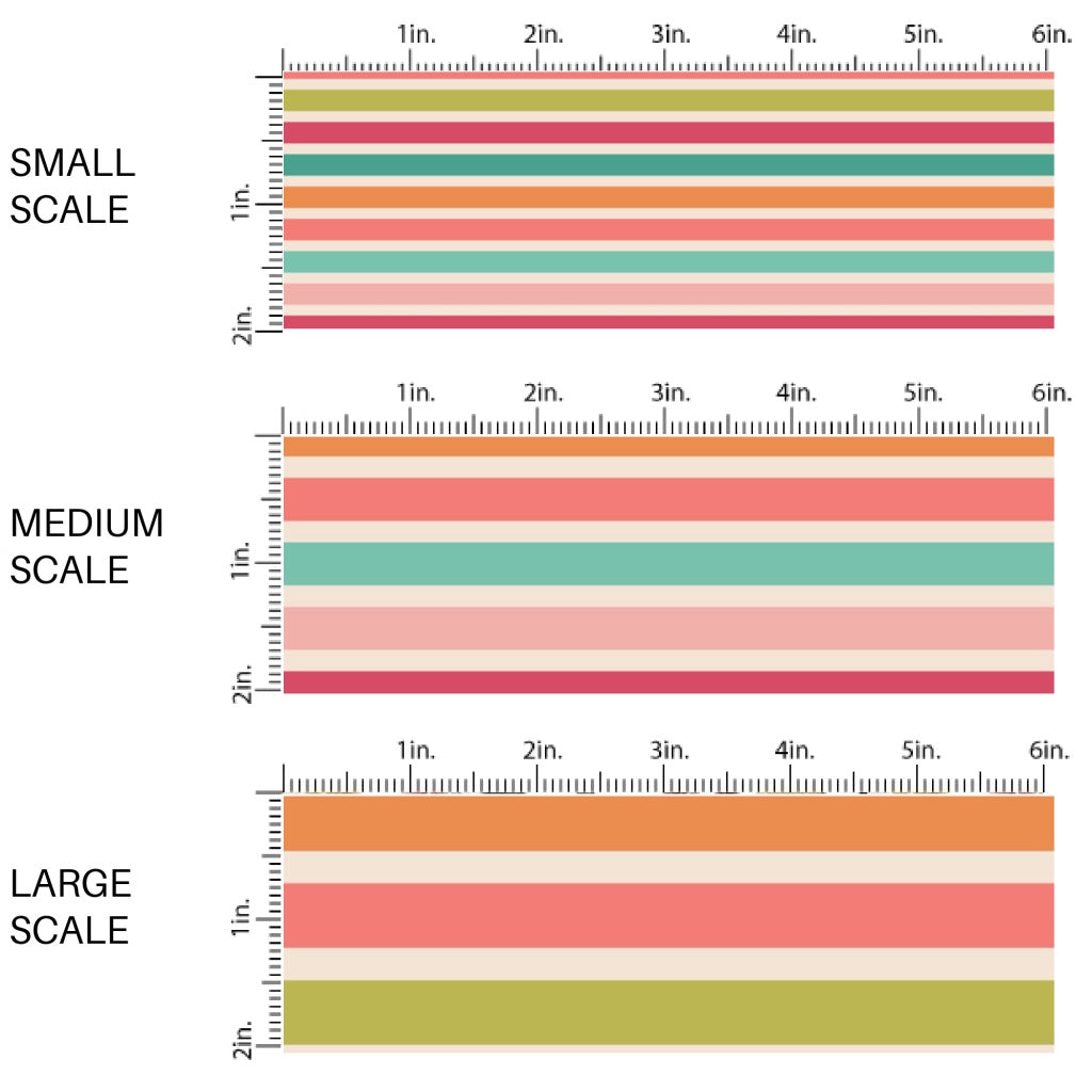 These winter stripe themed pattern fabric by the yard features the following design elements: colorful stripes on cream. This fun themed fabric can be used for all your sewing and crafting needs!