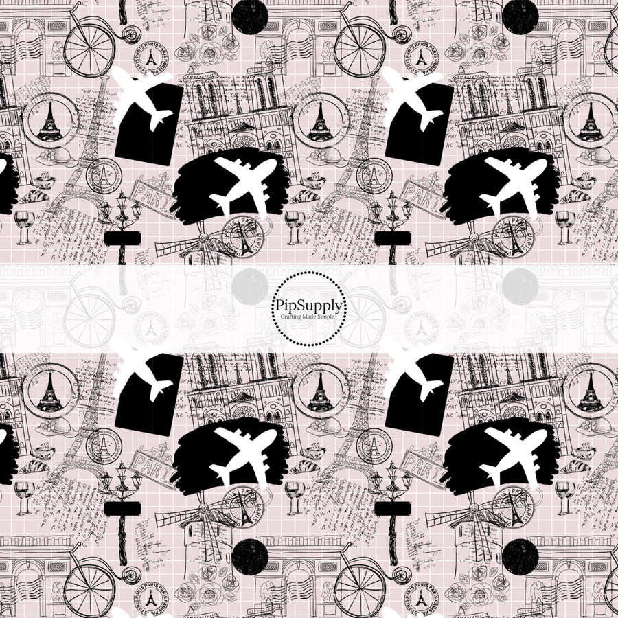 These travel themed fabric by the yard features airplanes, passport stamps, and maps pattern. This fun pattern fabric can be used for all your sewing and crafting needs!