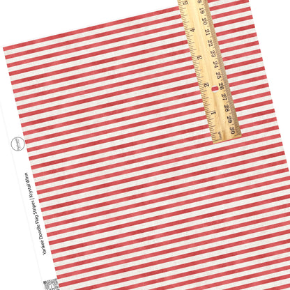 These 4th of July faux leather sheets contain the following design elements: patriotic cream and red stripes. Our CPSIA compliant faux leather sheets or rolls can be used for all types of crafting projects.
