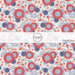 This 4th of July fabric by the yard features patriotic red and blue flowers on cream. This fun patriotic themed fabric can be used for all your sewing and crafting needs!