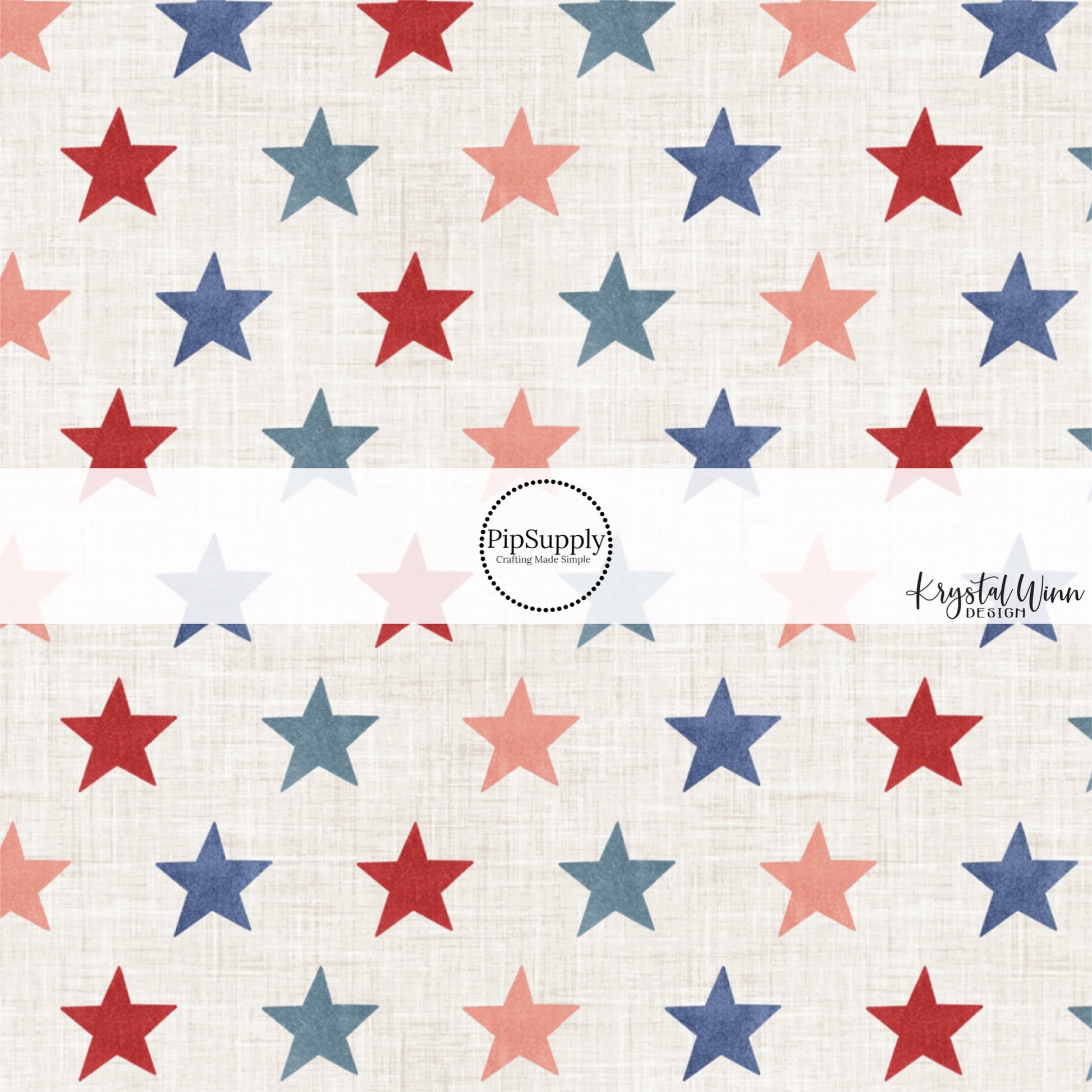 This 4th of July fabric by the yard features patriotic red and blue stars on cream. This fun patriotic themed fabric can be used for all your sewing and crafting needs!