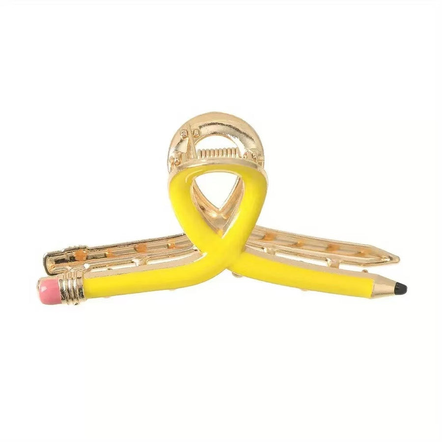 These school themed metal claw clips come with a butterfly clip already attached. These hair clips are a stylish hair accessory. Add this to your newest collection.