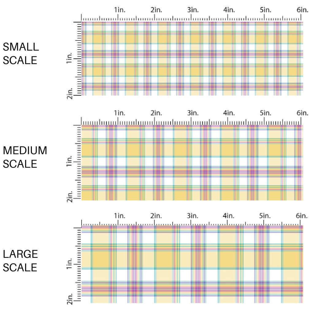 This spring fabric by the yard features yellow spring tartan pattern. This fun pattern fabric can be used for all your sewing and crafting needs!